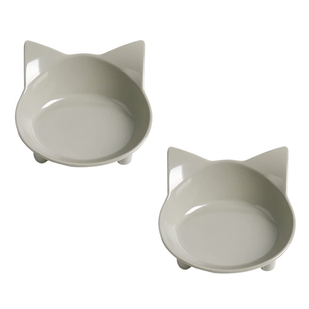 Cat Food Bowls Shallow Wide Non-Slip Whisker Friendly Dish for Indoor Cats