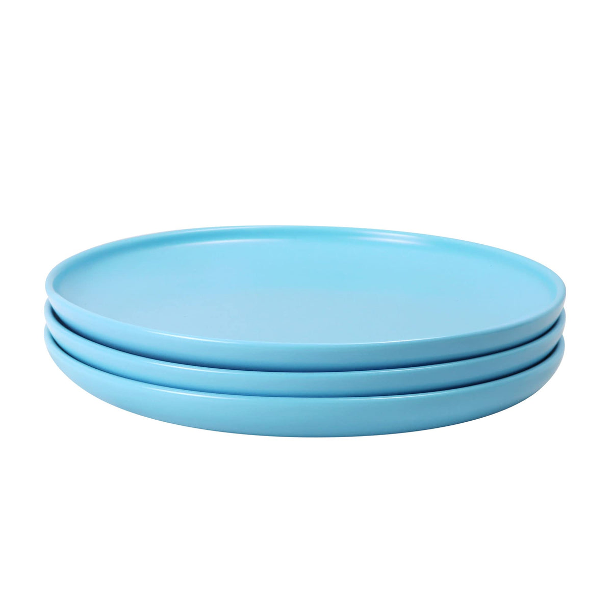Dinner Plates 8 Inch, Matte Black Ceramic, Set of 3