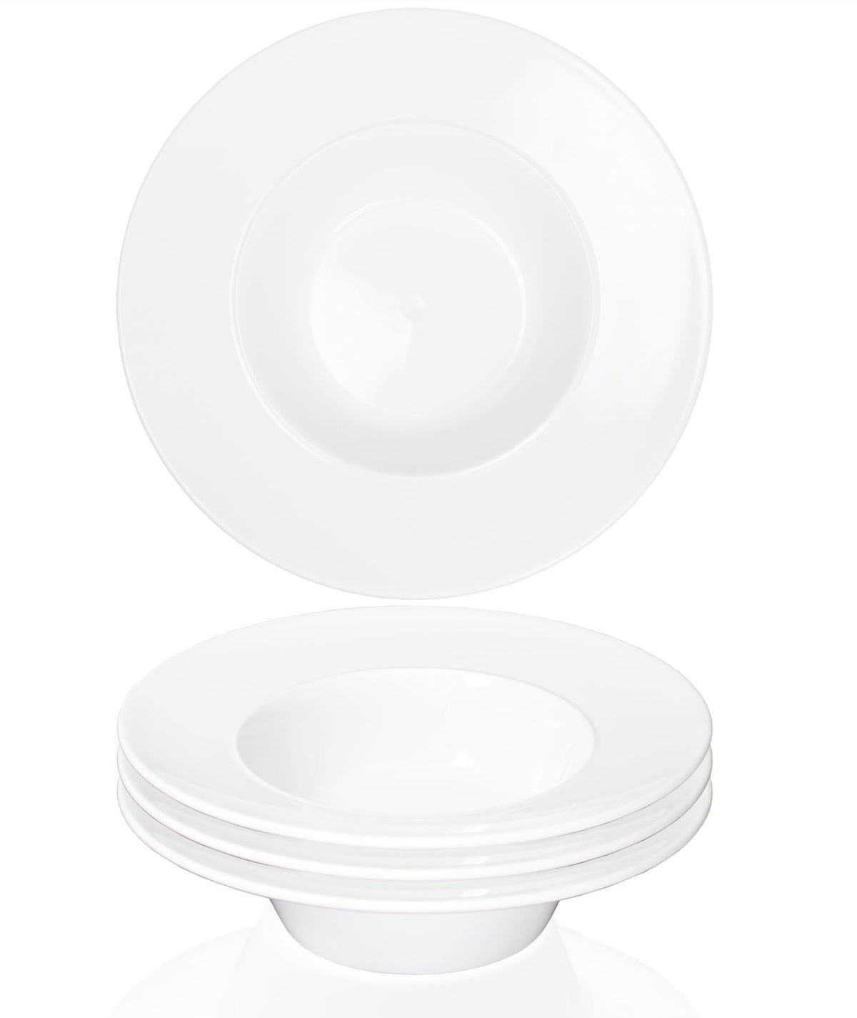 Pasta Plates with Rim 14 oz, Soup Bowl Pasta Bowl Set of 2, Shallow Bowl Plate, Ceramic Wide Rimmed Soup Bowl, Best choice for high-end restaurants, hotels, and foodies,11 Inch Blue