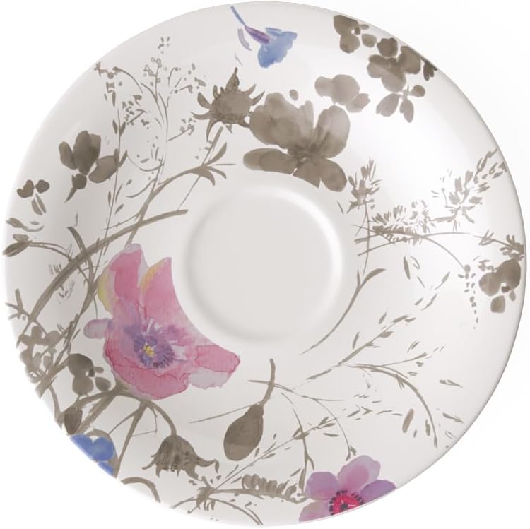 Villeroy & Boch Mariefleur Basic Rim Soup, 9 in, Premium Porcelain, White/Multicolored