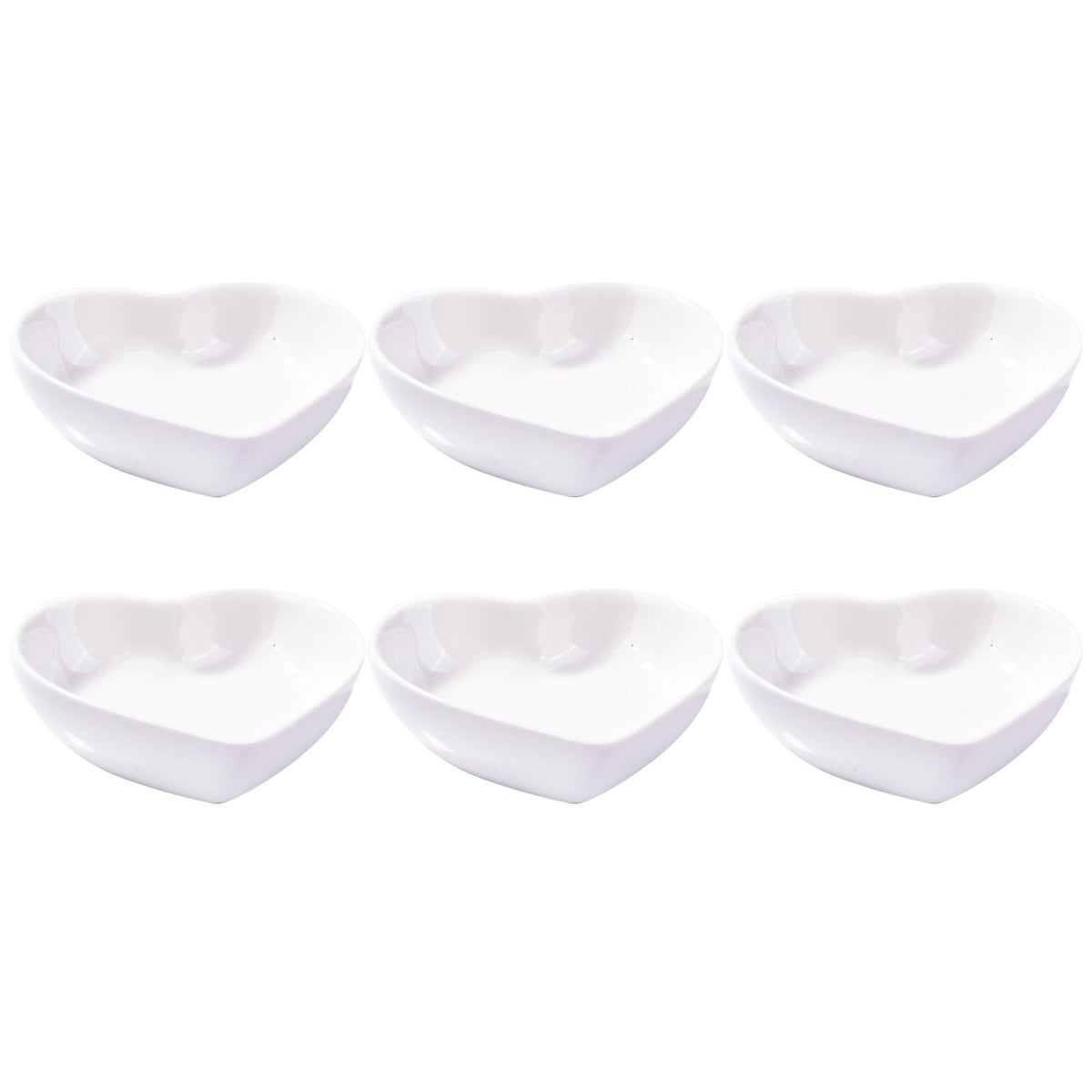 Ceramic Dipping Bowl Set of 6, 3.1'' Blue Heart‑Shaped Small Sauce Dishes