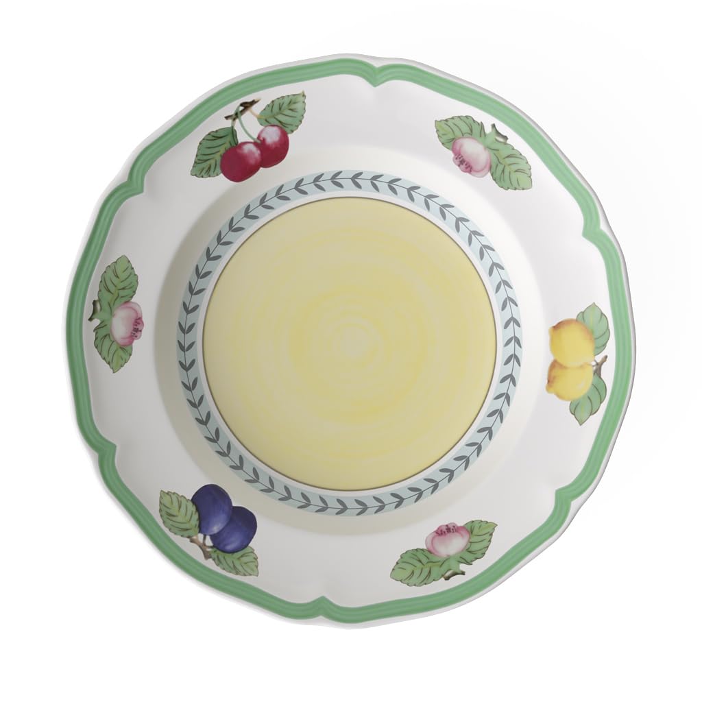 Villeroy & Boch French Garden Fleurence Rim Soup, 9 in, Premium Porcelain, White/Multicolored