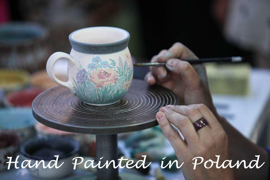 Polmedia Polish Pottery Pasta Bowl 9-inch UNIKAT - Country Rooster Pattern Handmade in Boleslawiec Poland + Certificate of Authenticity