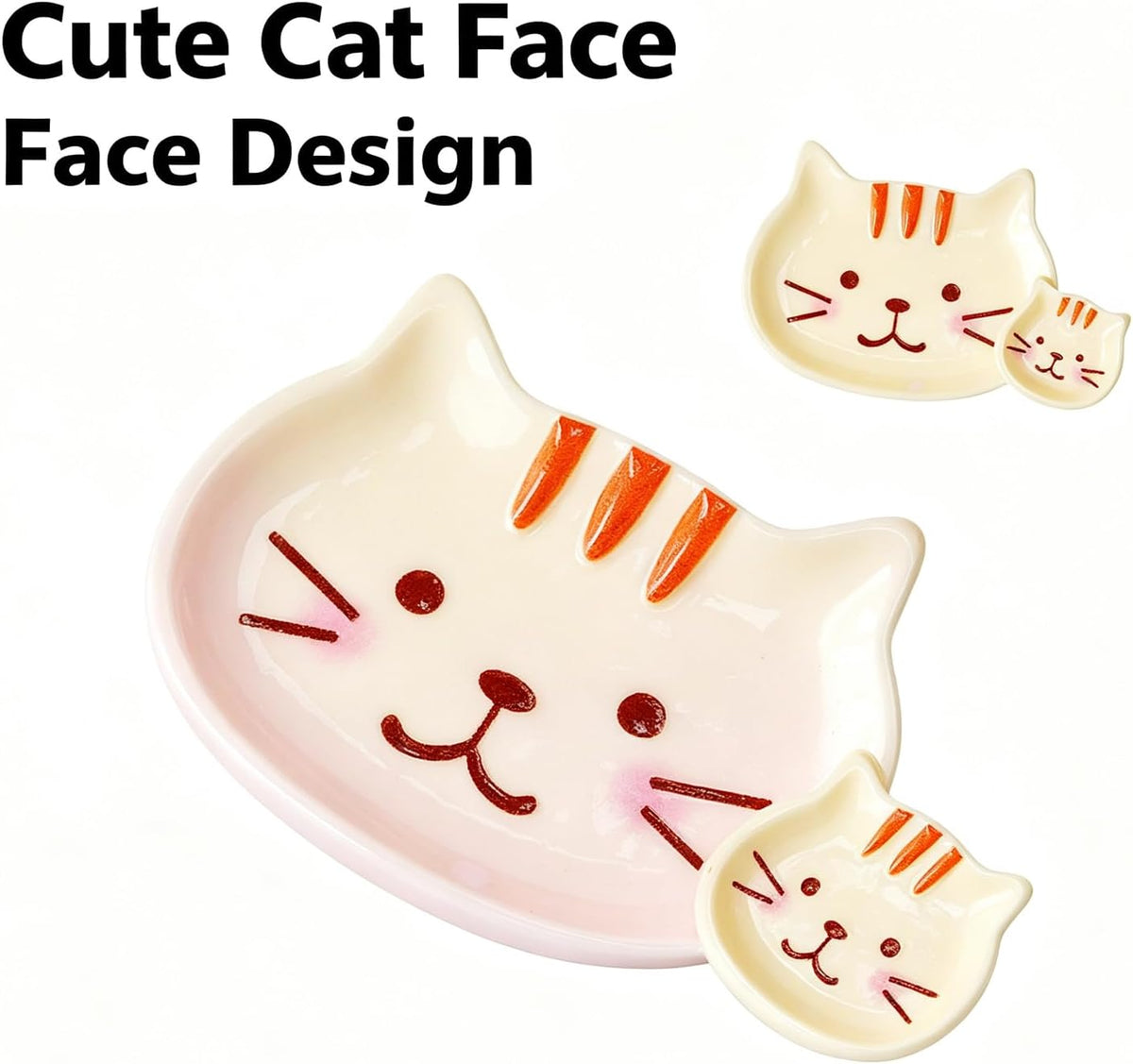 6 Pcs Plastic Cat Bowls, 5.4cm Wide, 3 Colors