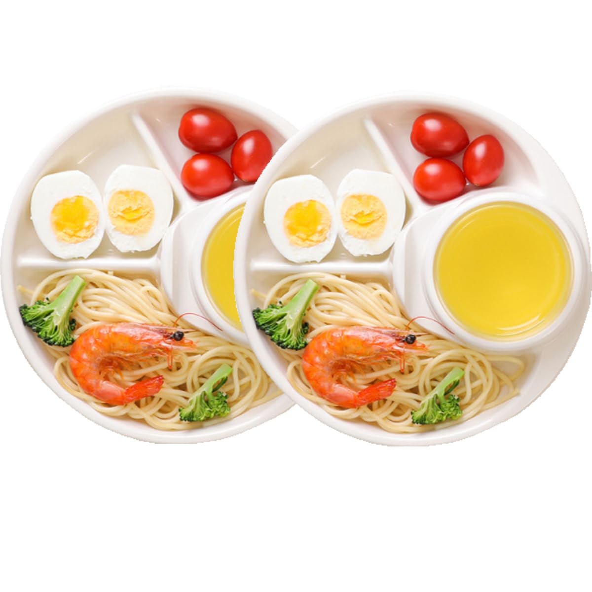Unbreakable Divided Plates for Adults Portion Control Plates Set of 2 Dark Blue Round Plastic Dinner Plate 9 Inch for Camping Outdoor or Every Day Use