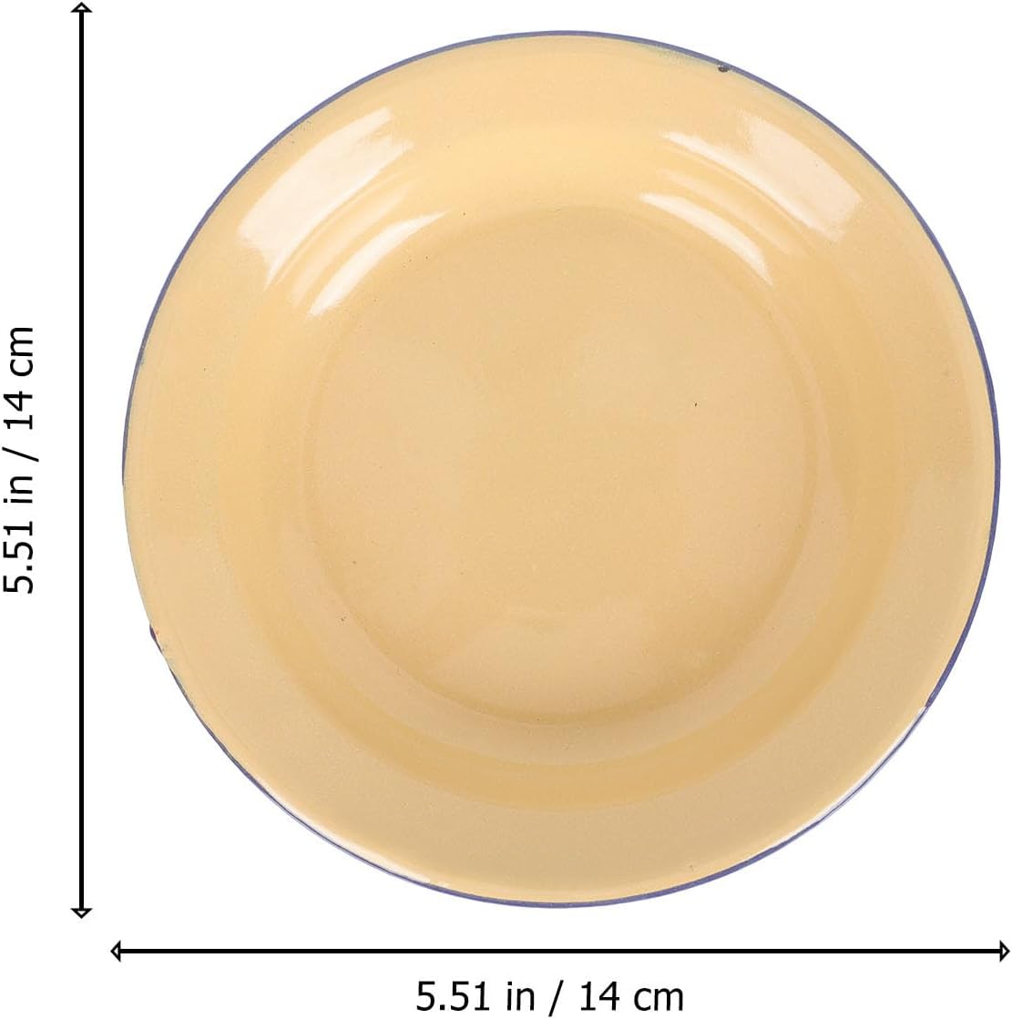 Kichvoe Enamel Plates 5.51 Inch Enamelware Fruit Shallow Plate Dessert Plate Pastry Entertaining Tray 4 Pack Serving Dish for Family Gatherings Afternoon Tea Restaurants Cafes Homes