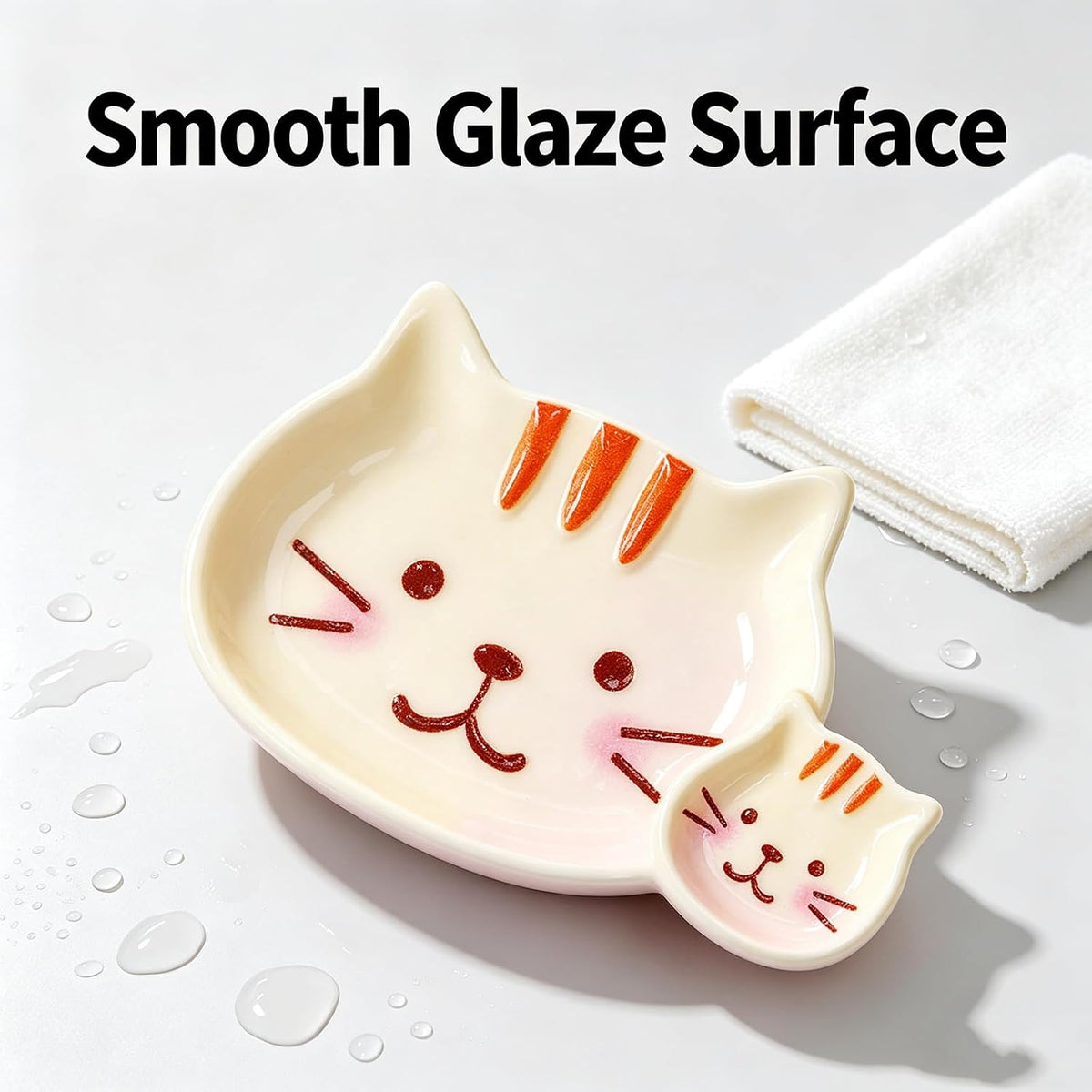 6 Pcs Plastic Cat Bowls, 5.4cm Wide, 3 Colors