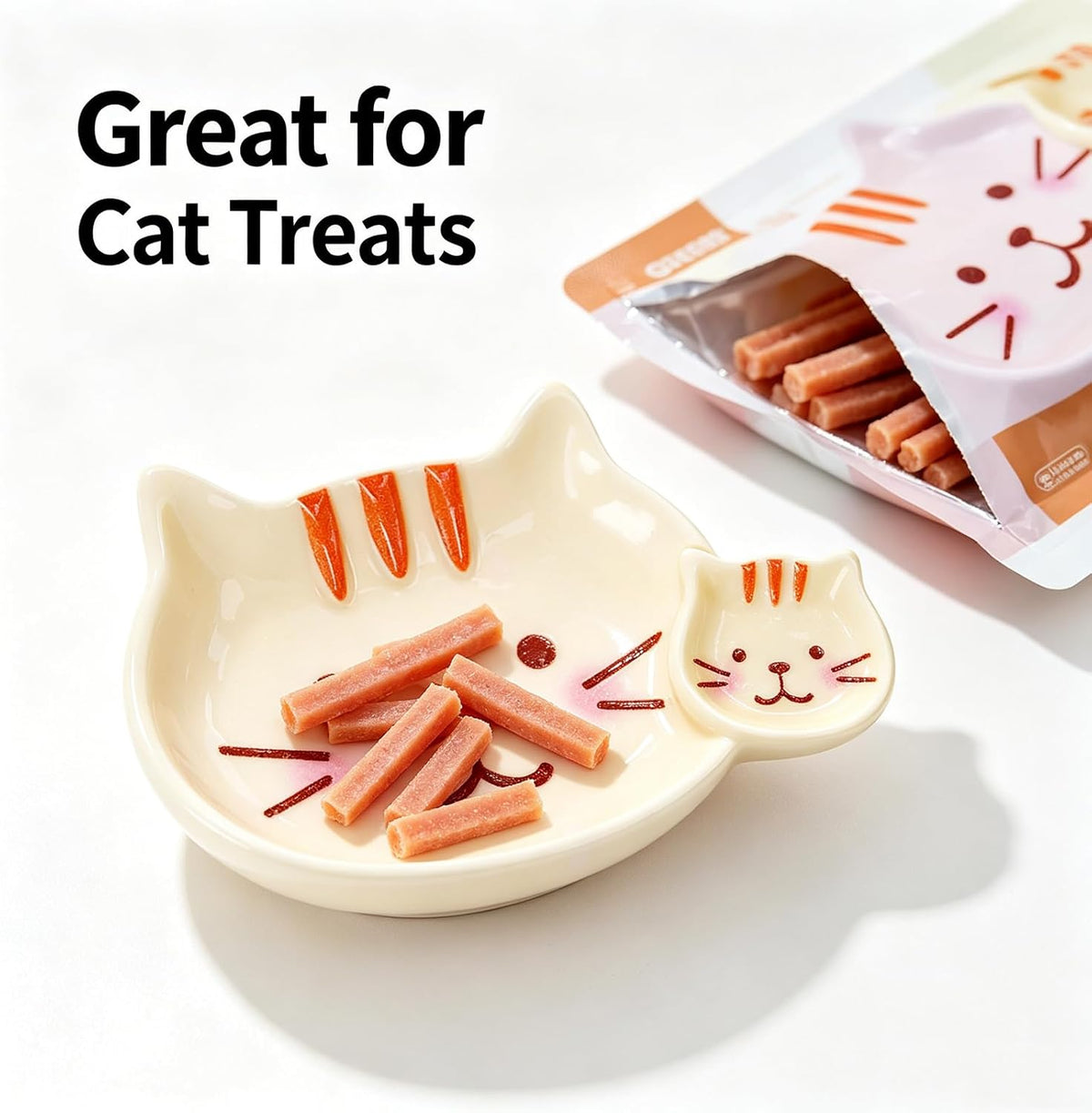 6 Pcs Plastic Cat Bowls, 5.4cm Wide, 3 Colors