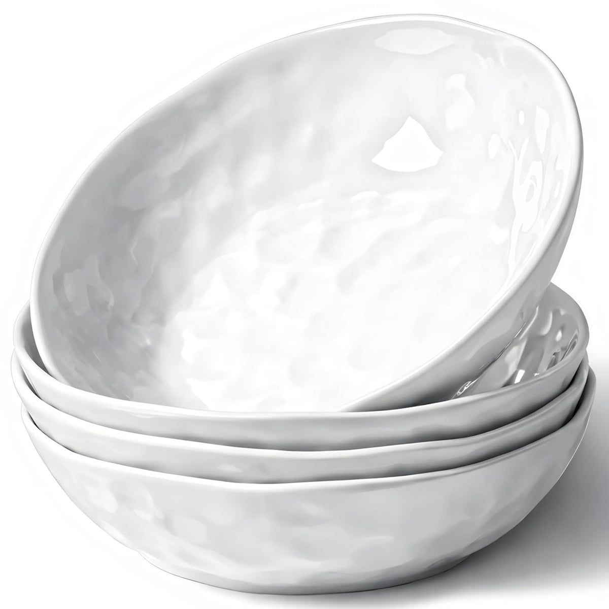 HOMBENE Sun-glitter Plate Bowls 42oz, Mint Glow Green Set of 4,Porcelain Wide and Shallow, Noodle Fruit, Dinner, Large Salad Bowls for Serving Soup Kitchen Dinnerware Sets