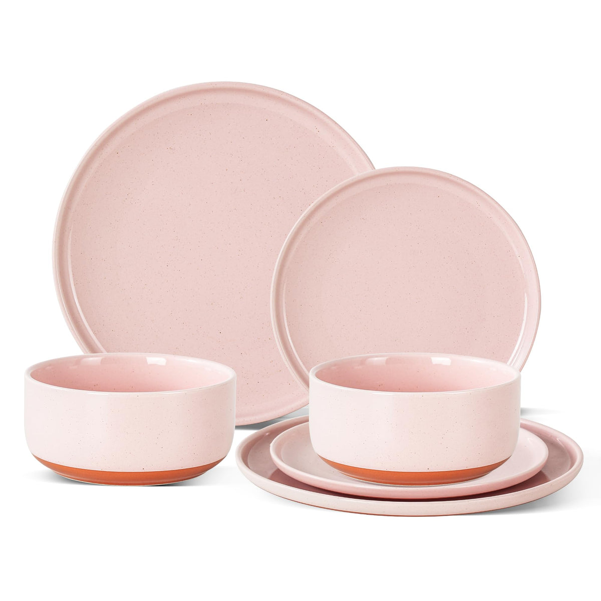 Ceramic Dinner Plates, 10.25 Inch, Set for 4, Elegant Green