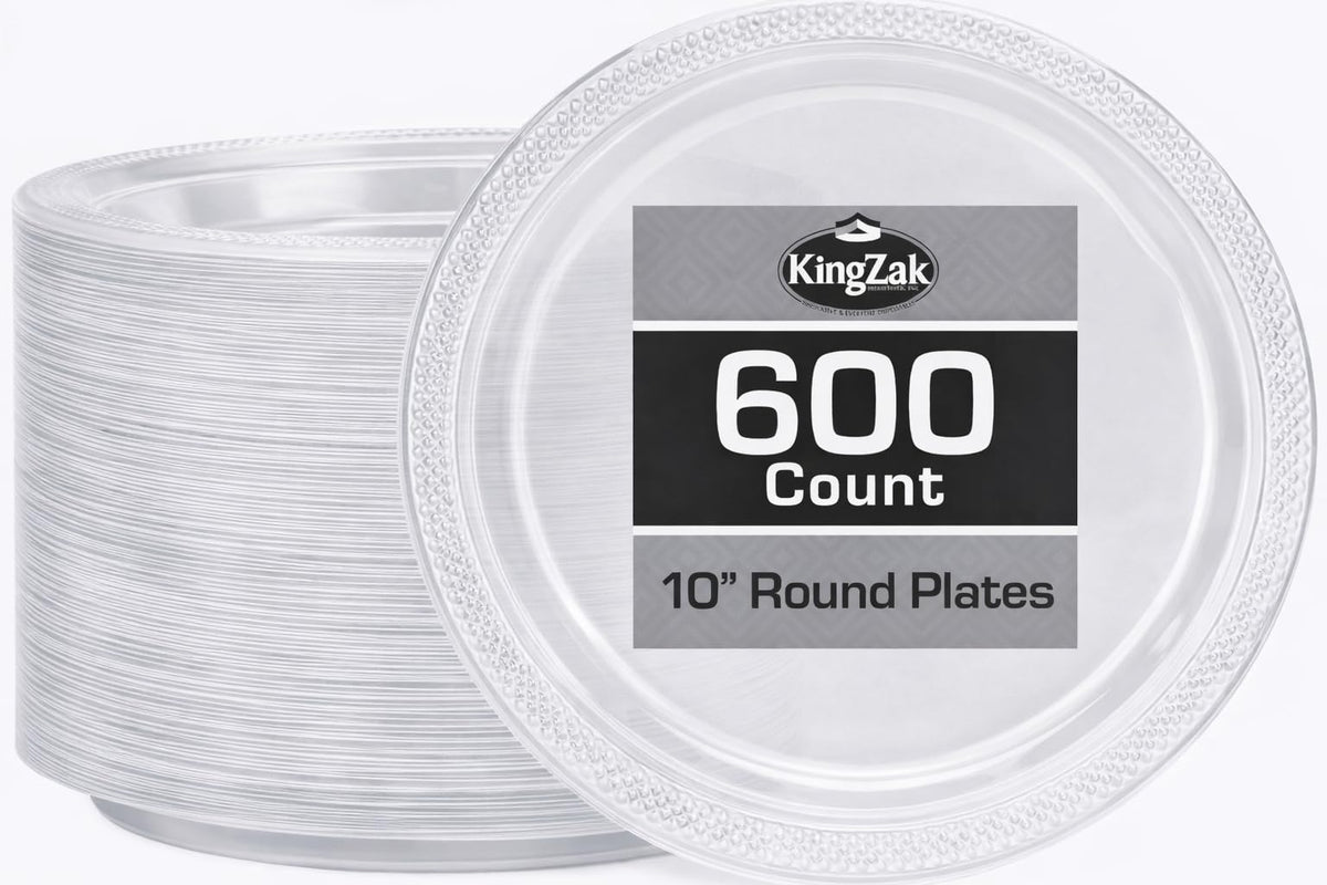 Silver Solid Color Premium Heavy Weight Plastic Dinner Plate (9") 50 Count - Premium Plastic, Elegant & Durable, Perfect for Events