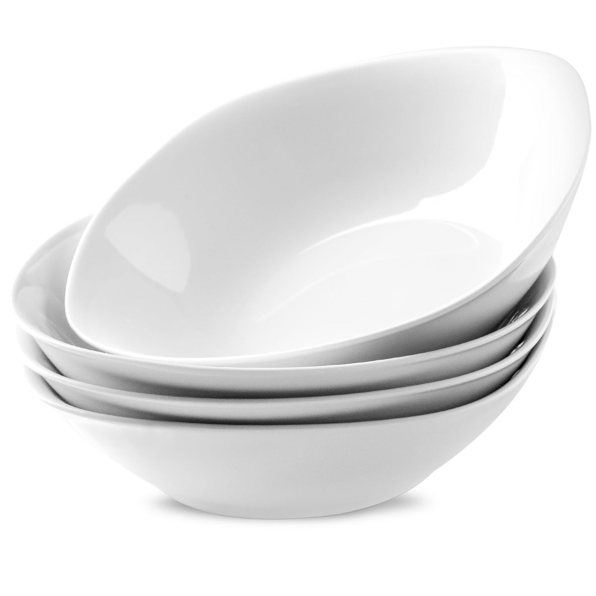 fMBB Ceramic White Dinner Plates Set of 4, Porcelain Square 7.5 inch Dessert Dishes, Serving Flat Plates Salad Dishes - Scratch Resistant, Dishwasher, Microwave, Oven Safe
