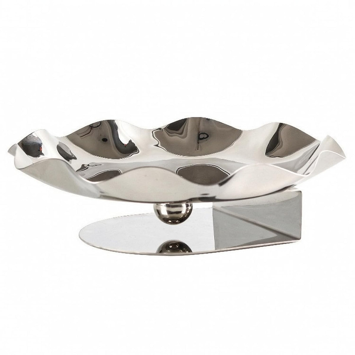Baoblaze Industrial Tray Stainless Steel Fruit Serving Dish Appetizer Plate with Elevated Base and Shallow Bowl for Fresh Fruits Snacks At Gatherings Suitable for Office Breakroom Cafe