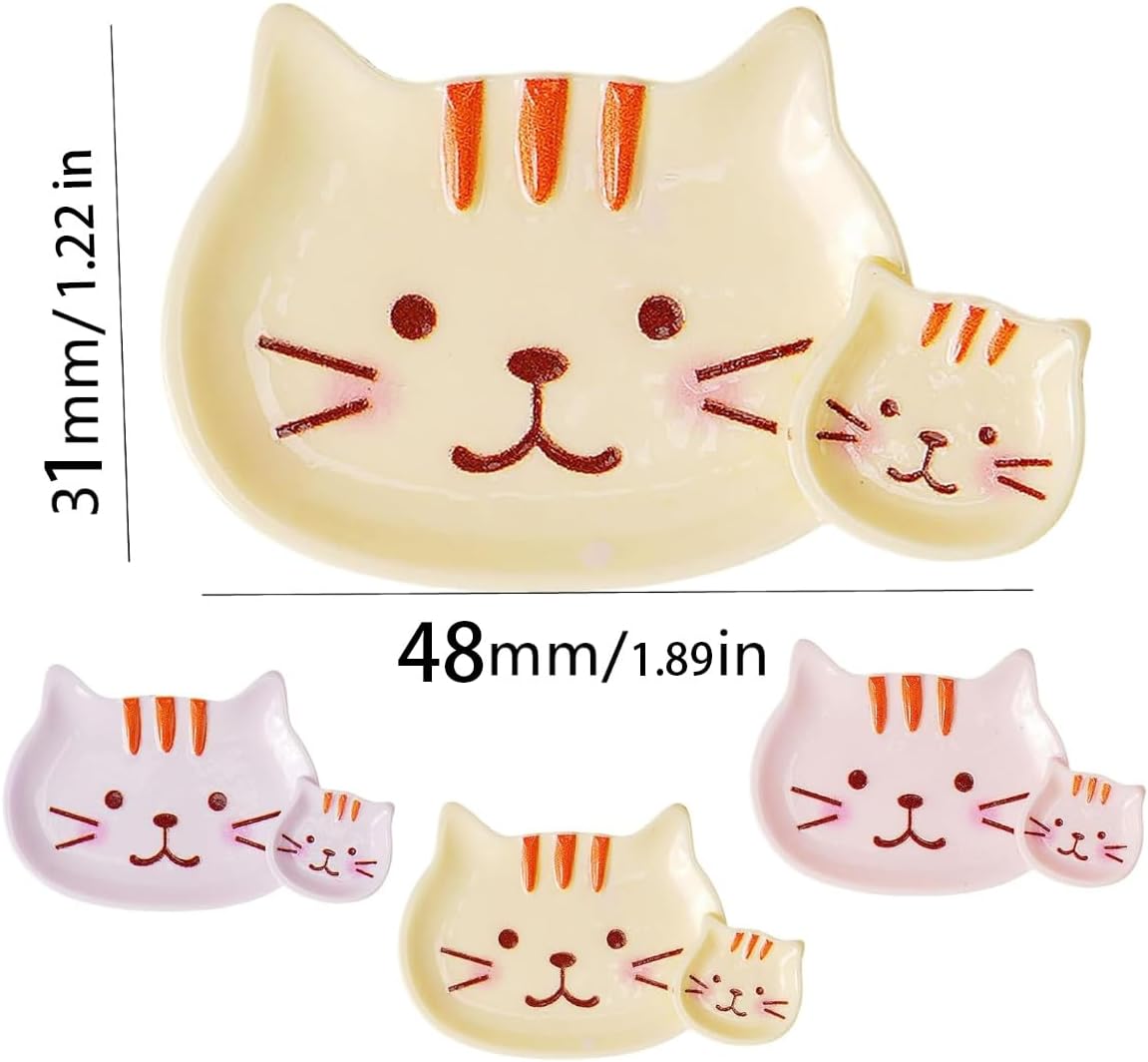 6 Pcs Plastic Cat Bowls, 5.4cm Wide, 3 Colors