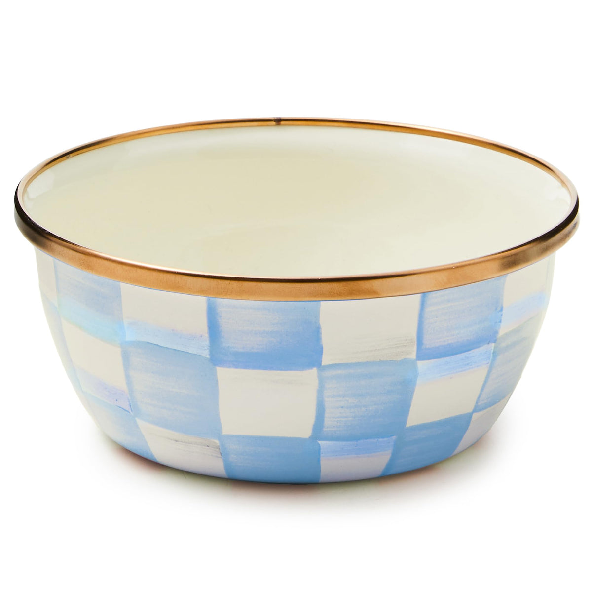 MACKENZIE-CHILDS Enamel Pinch Bowl, Small Bowl for Cooking Ingredients, 1.5-Cup Capacity, Wild Rose Slate