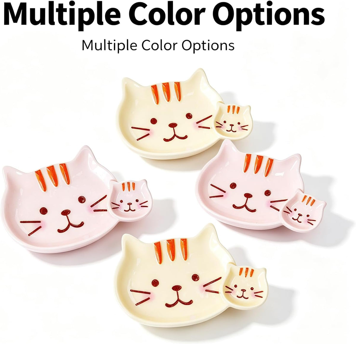 6 Pcs Plastic Cat Bowls, 5.4cm Wide, 3 Colors
