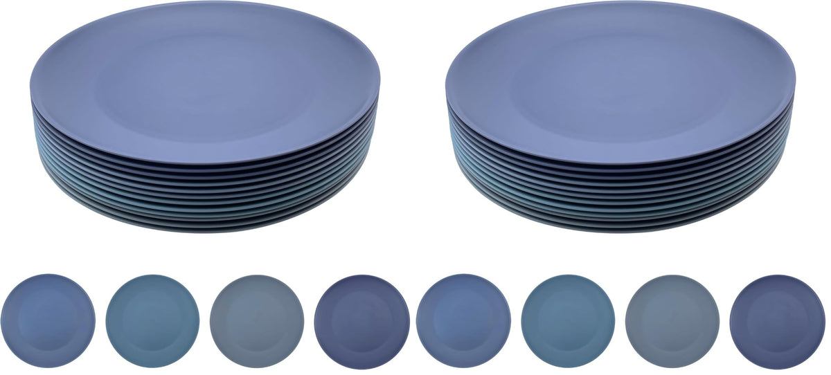 Wheat Straw Plate set 8, 10inch Reusable Plastic Plates Grey Stone