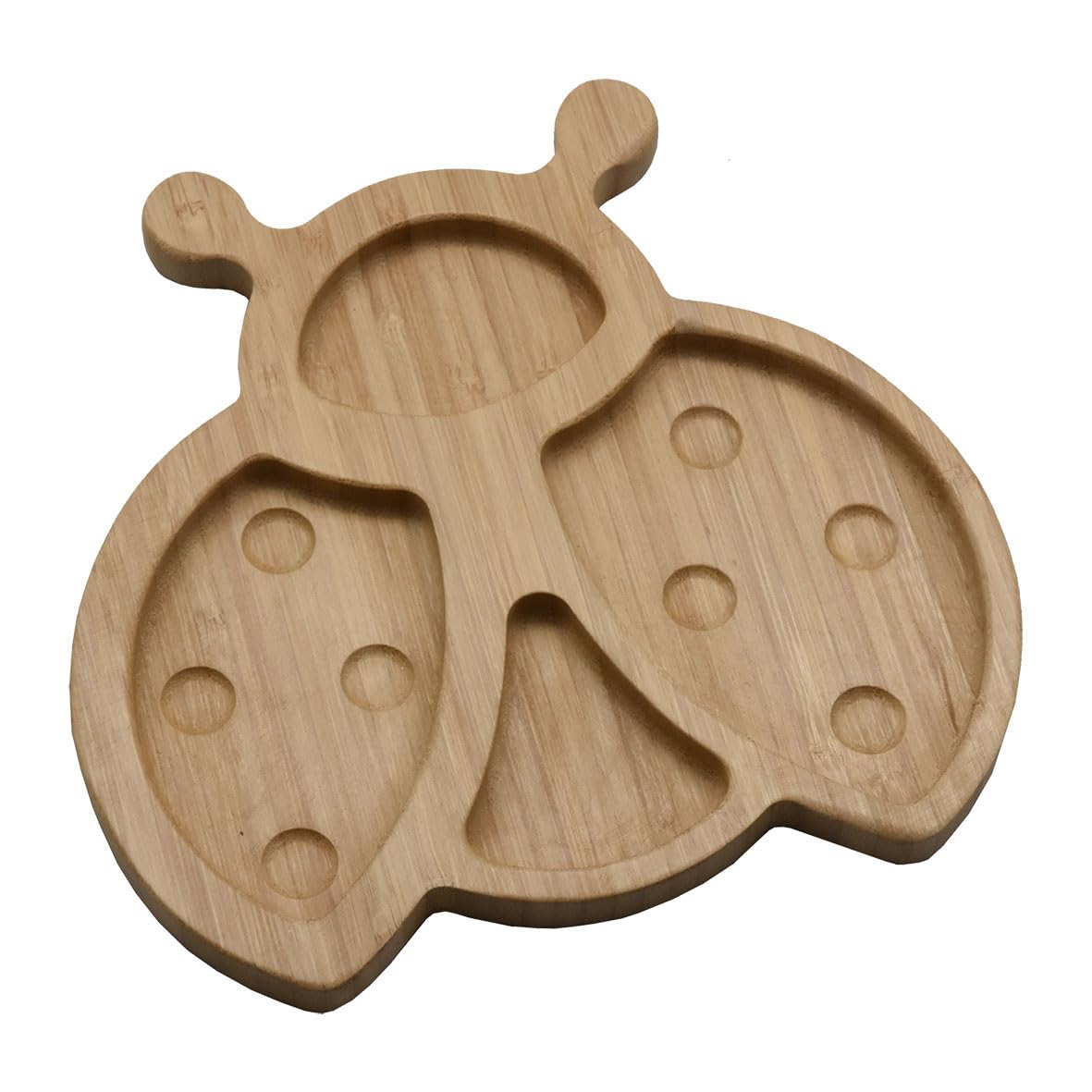 JB Home Collection 4572, Bamboo Cat Shape Food Plate for Snacks Appetizer Fruit Vegetable | Food Platter | Picnic Kitchen Party | Eco-Friendly Plates, 7"x6.5", Cat Face, 1 Pack