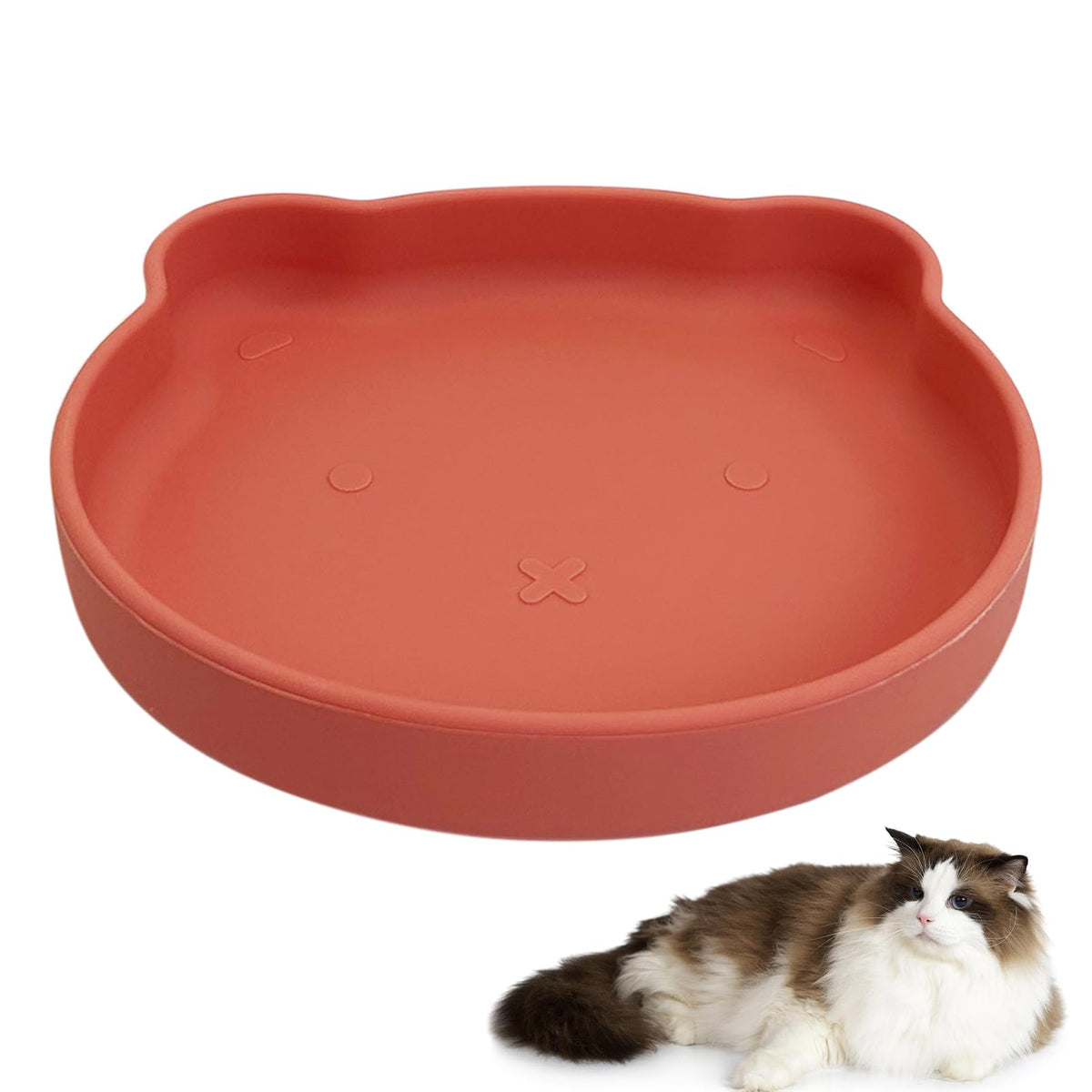 Silicone Cat Food Bowl Shallow Dishes 5.9in Wide Cats Bowls Set of 2 Kitty Plates Relief Whisker Fatigue Puppy Feeding Bowl for Dry Food and Wet Food Indoor (Round Green)