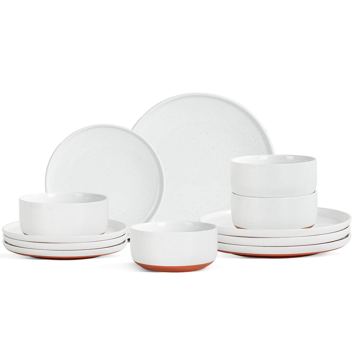 Ceramic Dinner Plates, 10.25 Inch, Set for 4, Elegant Green