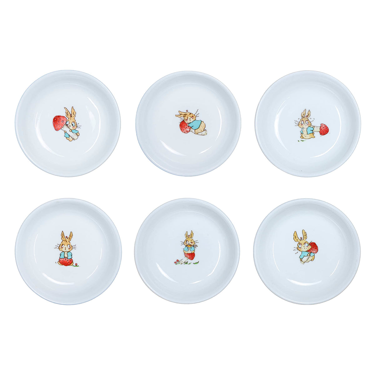Funny Fidgety Chef Cat Pattern Ceramic Sauce Dishes, Seasoning Dishes, Sushi Soy Dipping Bowls, Appetizer Plates, Dessert Plates, Bird Feeding Bowls, Set of 6 - 5 Inch