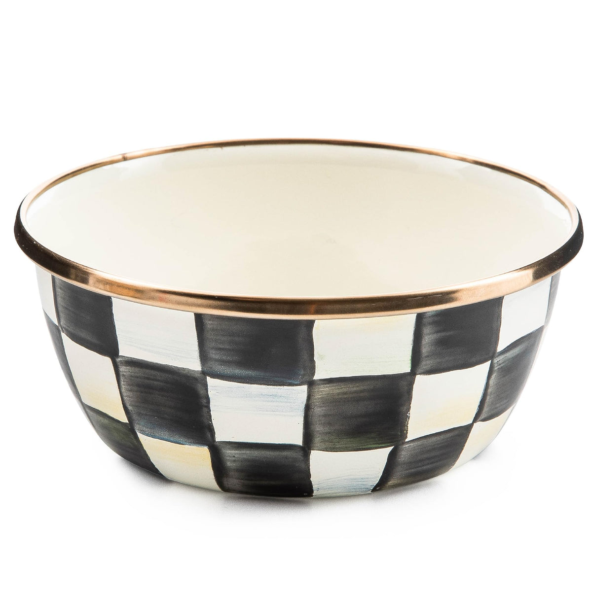 MACKENZIE-CHILDS Enamel Pinch Bowl, Small Bowl for Cooking Ingredients, 1.5-Cup Capacity, Wild Rose Slate