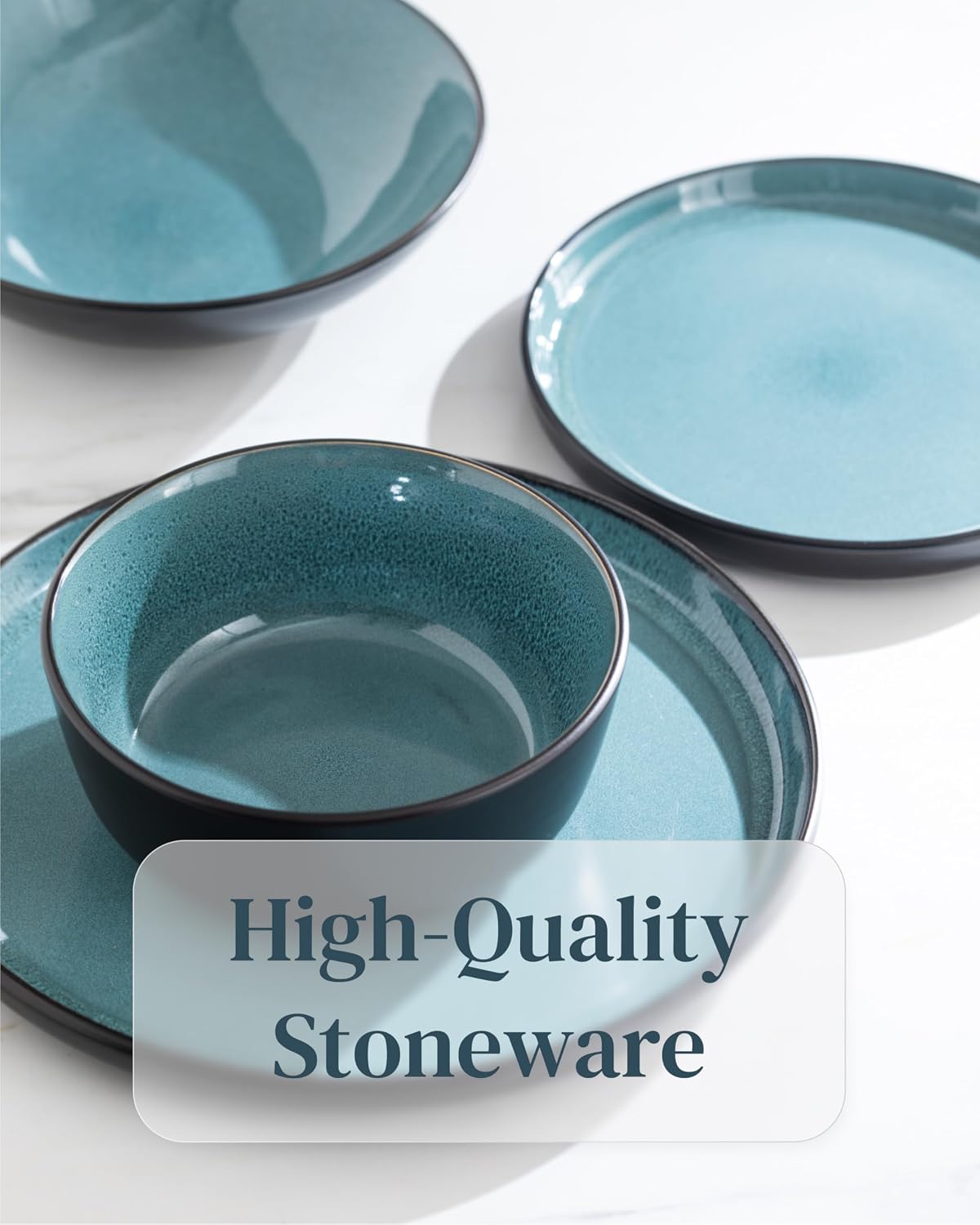 Stoneware Pasta Bowls Set of 4, 7.7" Scratch Resistant Ceramic Pasta Bowls