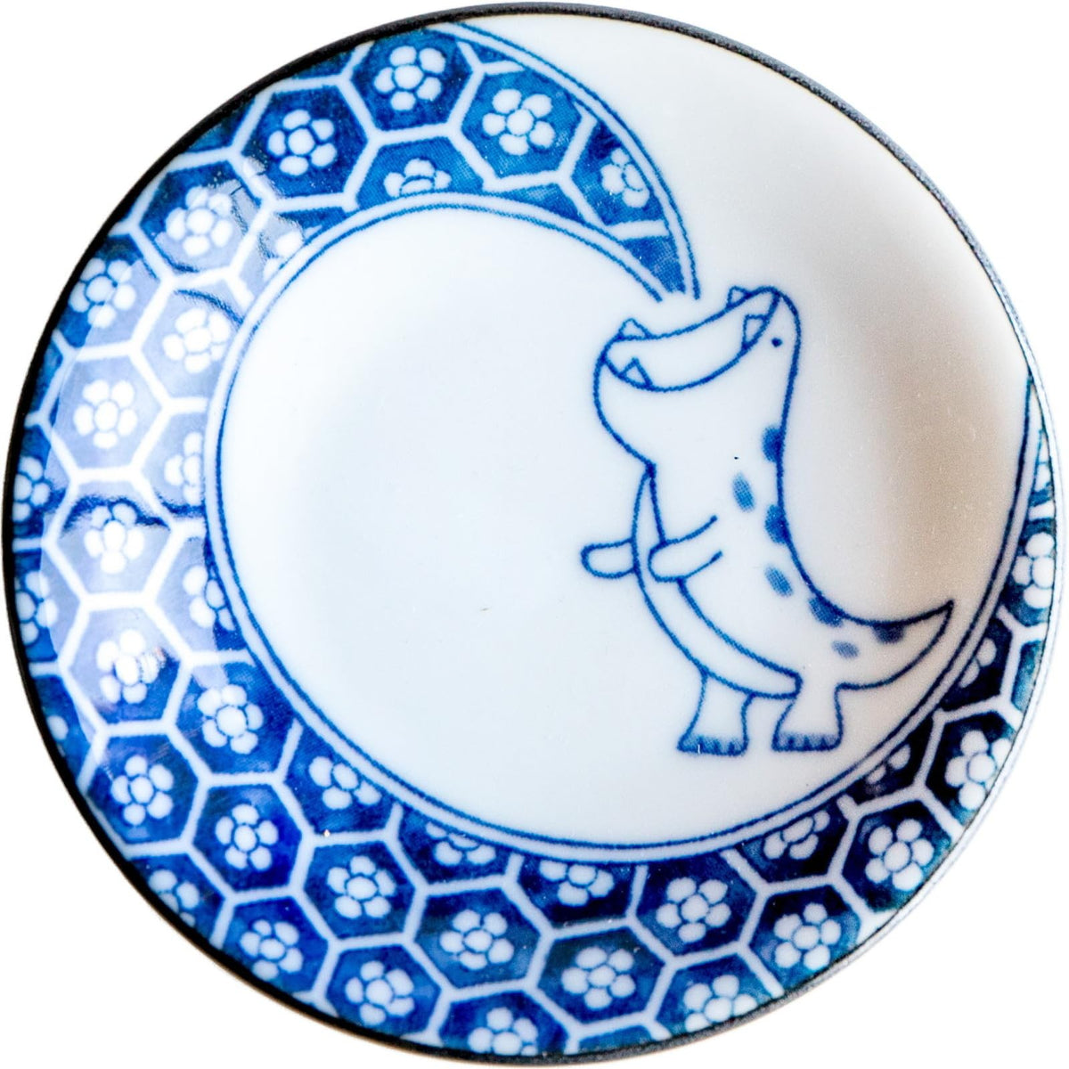 Awasaka EK88-A01 Edokko Dinosaur, Good Edge Dragon Plate, Made in Japan, Diameter 9.1 x 1.8 inches (230 x 45 mm)