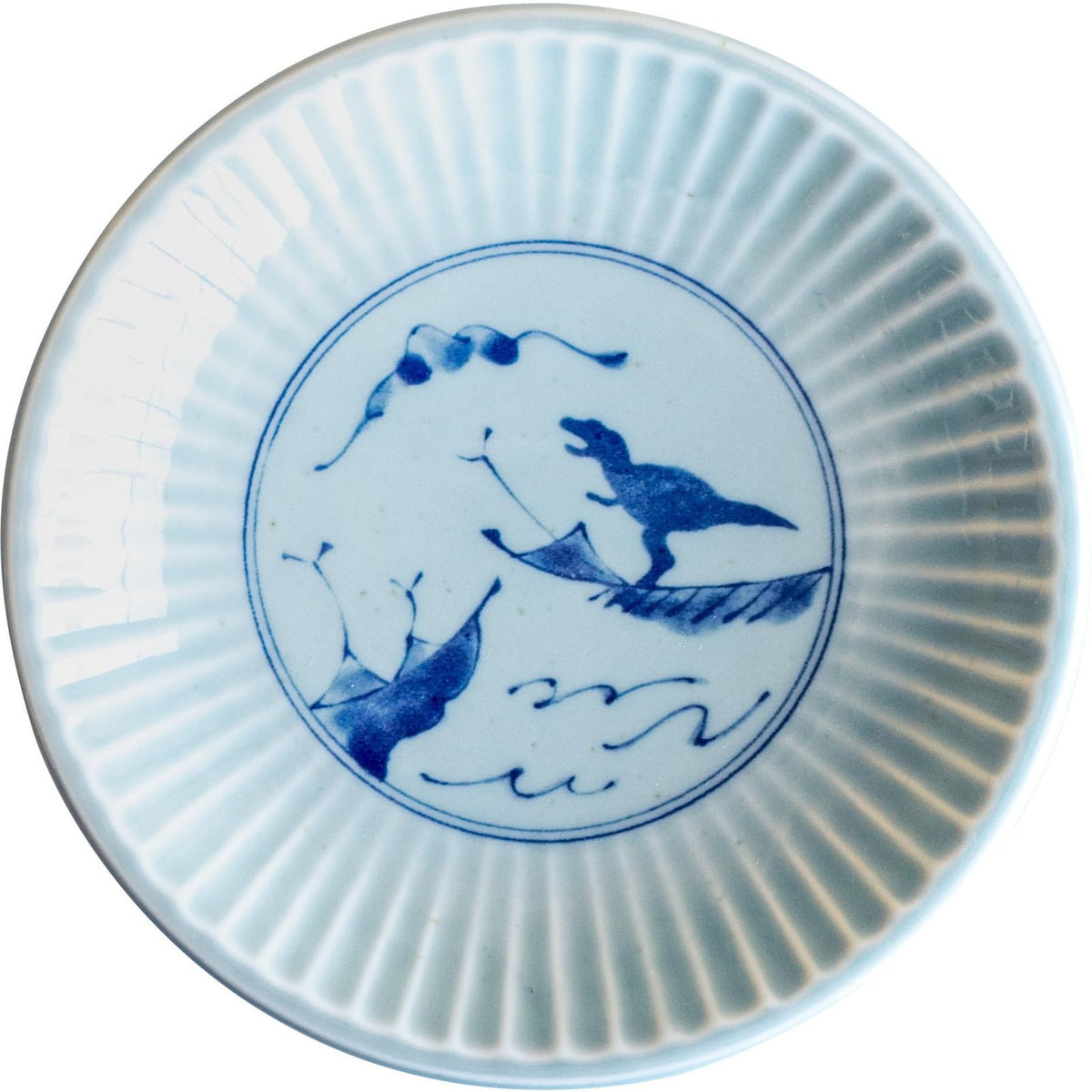 Awasaka EK88-A01 Edokko Dinosaur, Good Edge Dragon Plate, Made in Japan, Diameter 9.1 x 1.8 inches (230 x 45 mm)
