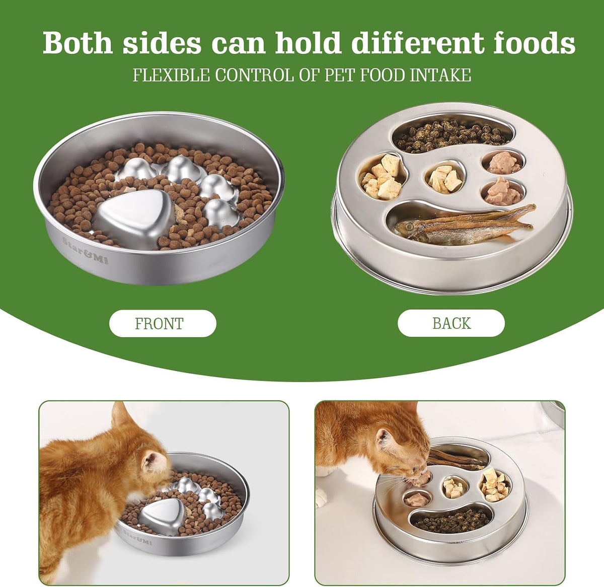 Stainless Steel Slow Feeder Dog Bowls – Non-Slip Metal Dog Bowl for Large & Medium Breeds, Puppy Puzzle Feeder – 2 Cup Capacity for Small to Big Pets – Durable Slow Feed Dog & Cat Food Dish