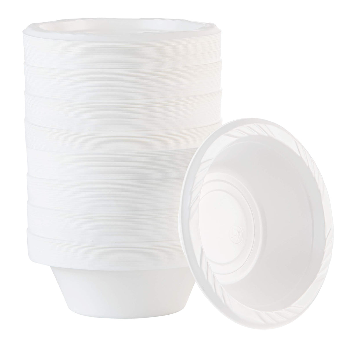 100 Count Disposable 12 ounce White Plastic Soup Bowls