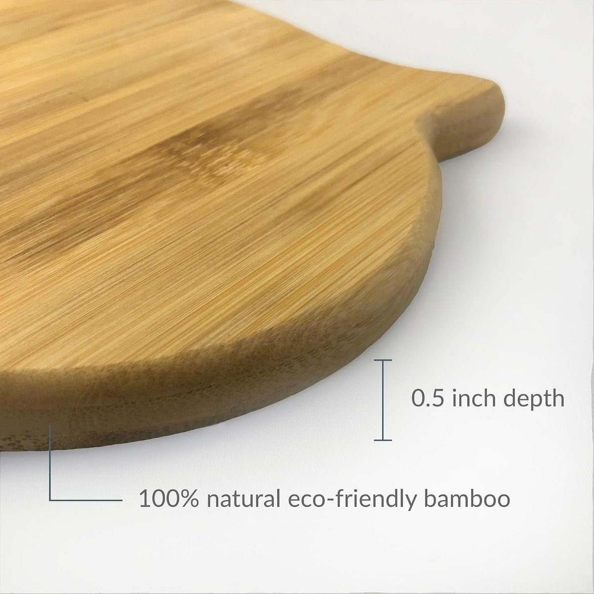 JB Home Collection 4572, Bamboo Cat Shape Food Plate for Snacks Appetizer Fruit Vegetable | Food Platter | Picnic Kitchen Party | Eco-Friendly Plates, 7"x6.5", Cat Face, 1 Pack