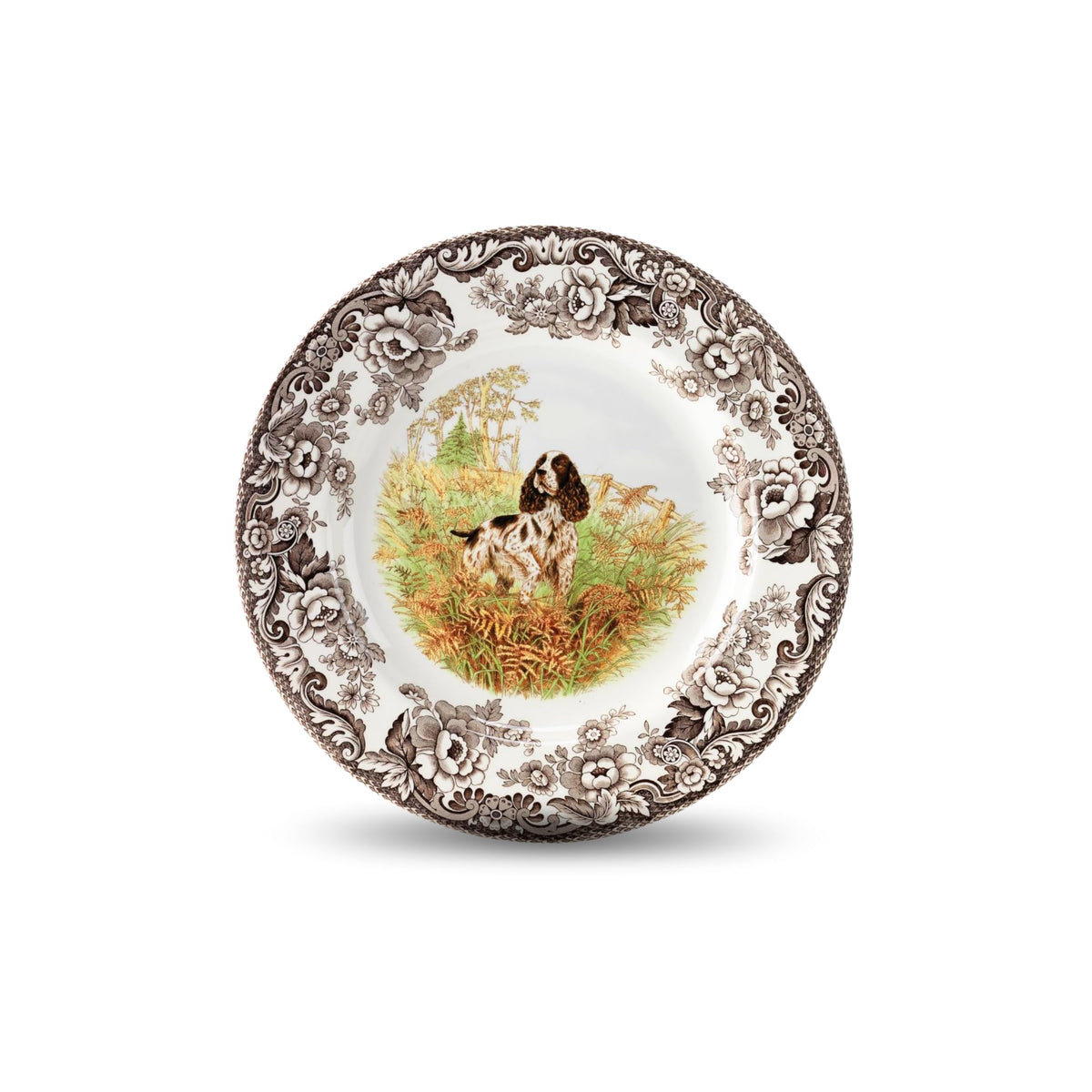 Spode Woodland Hunting Dogs Flat Coated Pointer Salad Plate