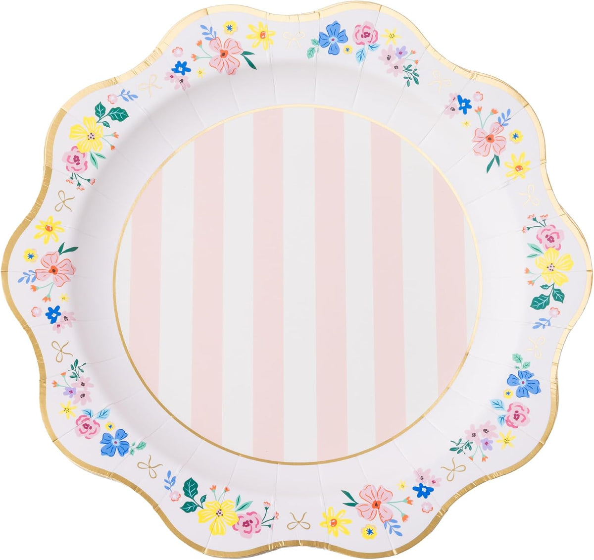 Bonjour Fête Multicolor Elegant Floral Dinner Plates, Pack of 8, 10.75"