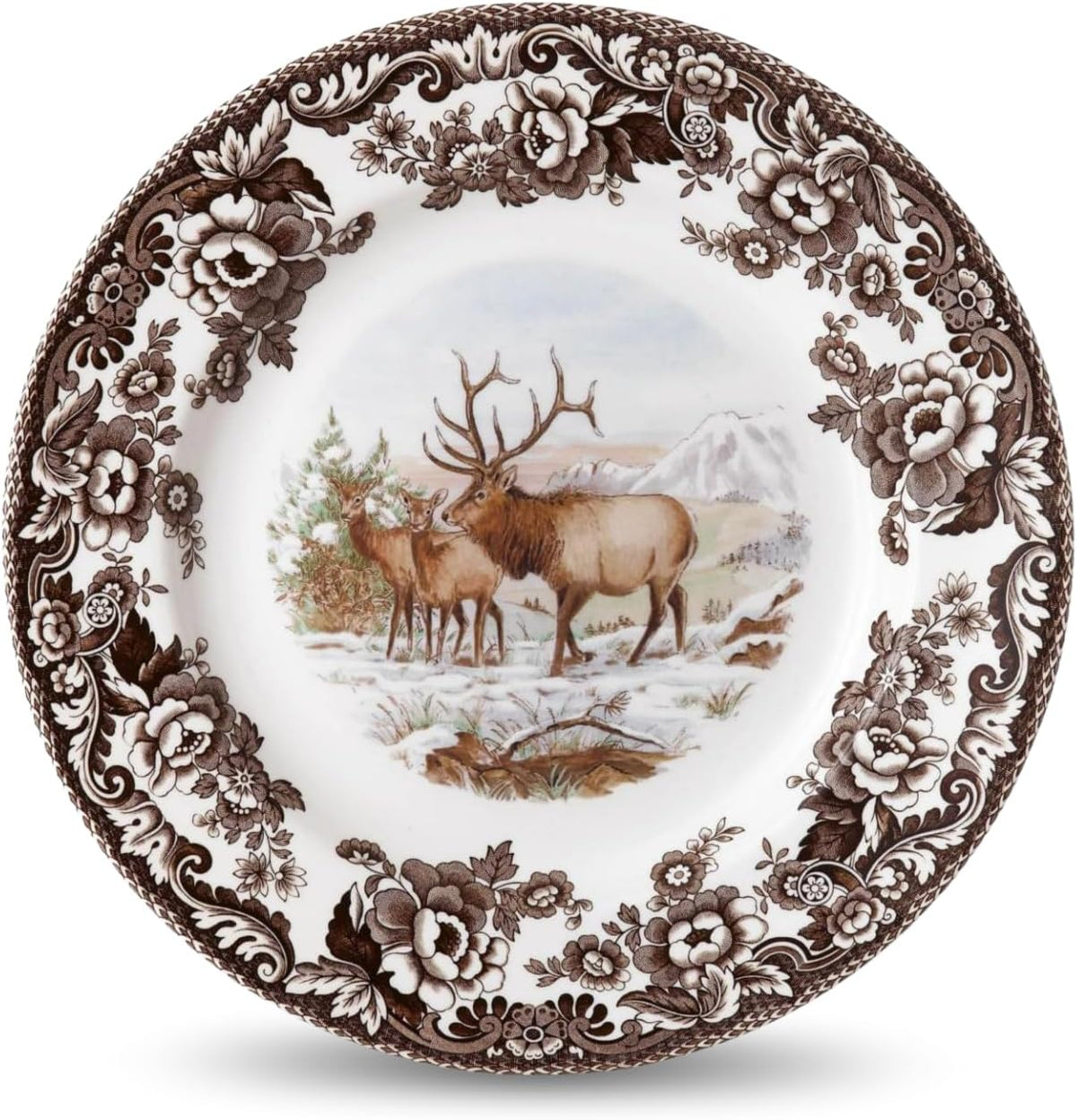 Spode Woodland Hunting Dogs Flat Coated Pointer Salad Plate