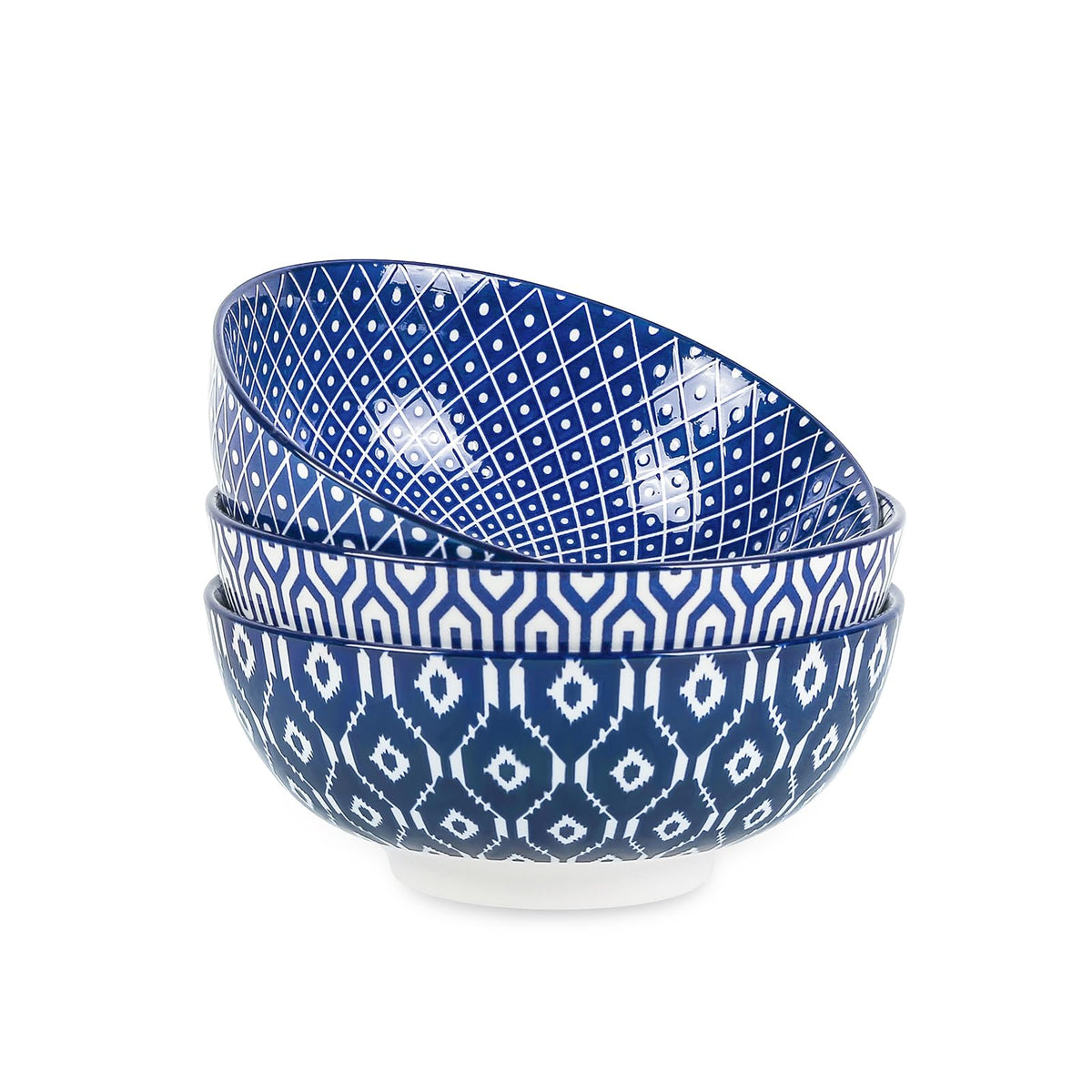 Selamica 60 OZ Ceramic Serving Bowls, Set of 3, Assorted Colors