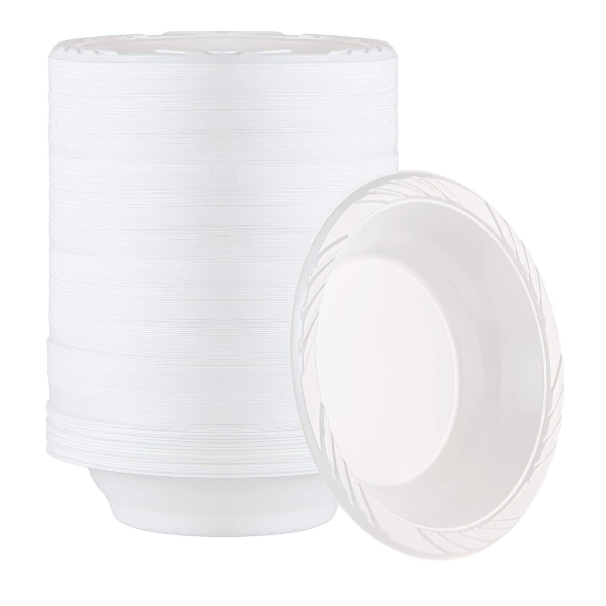 100 Count Disposable 12 ounce White Plastic Soup Bowls