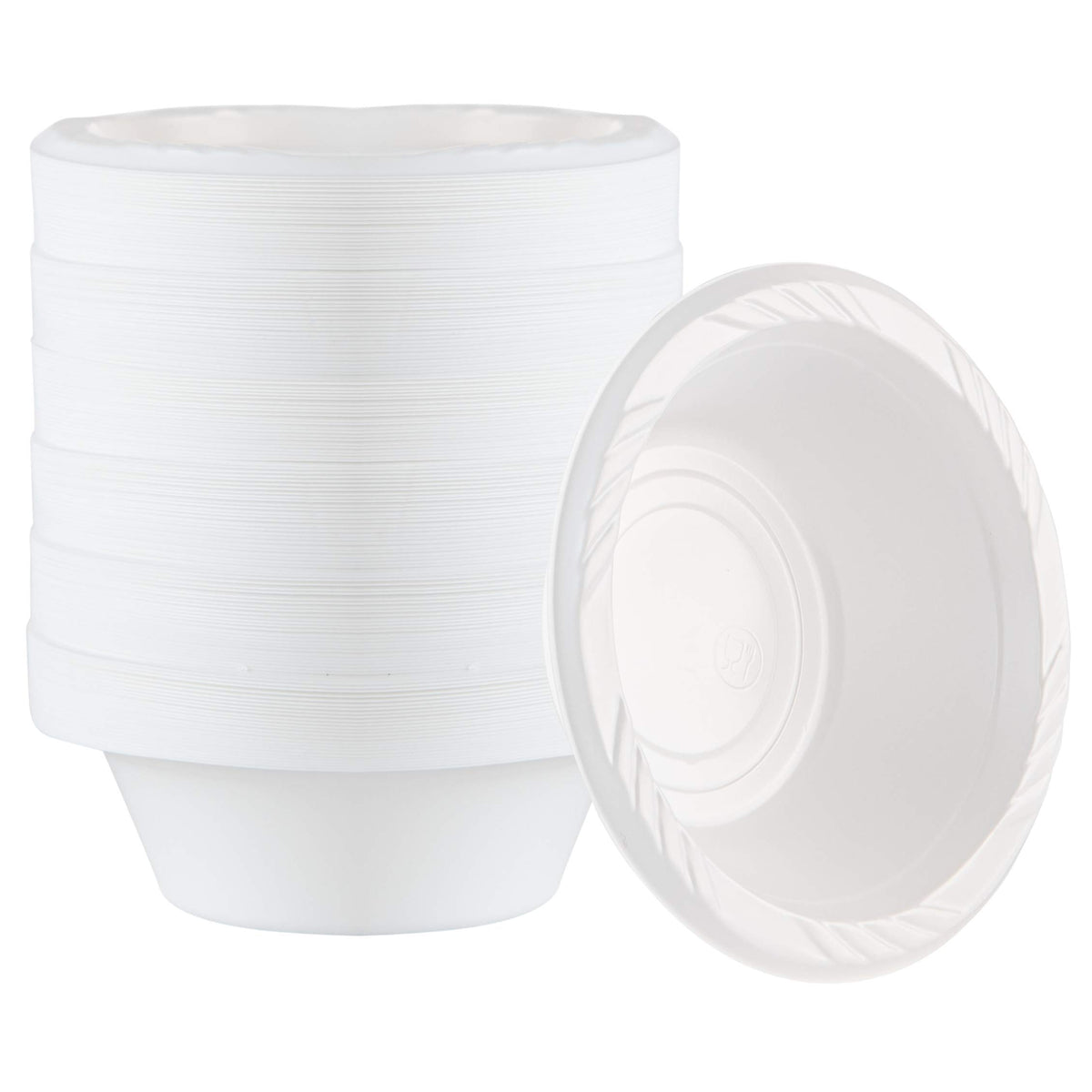 100 Count Disposable 12 ounce White Plastic Soup Bowls