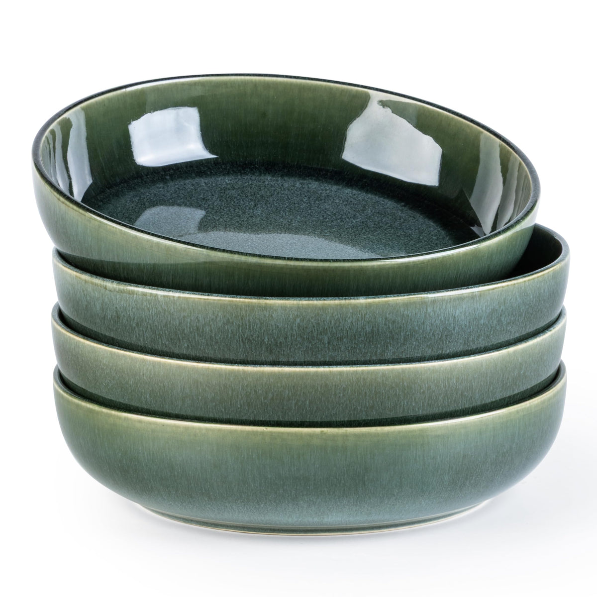 GBhome 8.75'' Large Ceramic Pasta Bowls, 38oz Stoneware Pasta Serving Bowls Set of 4 for Kitchen, Wide Bowls for Fruit,Pasta,Salad,Oatmeal,Meal, Microwave Safe, Reactive Glaze
