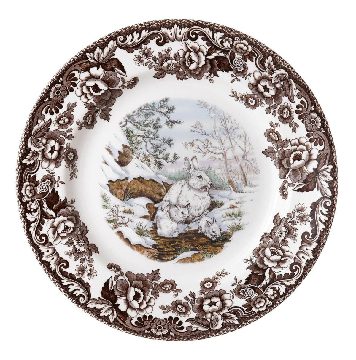 Spode Woodland Hunting Dogs Flat Coated Pointer Salad Plate