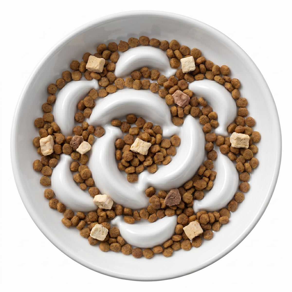 Ceramic Slow Feeder Cat Bowl, 6.3'' Wide Whisker Friendly Cat Puzzle Feeder