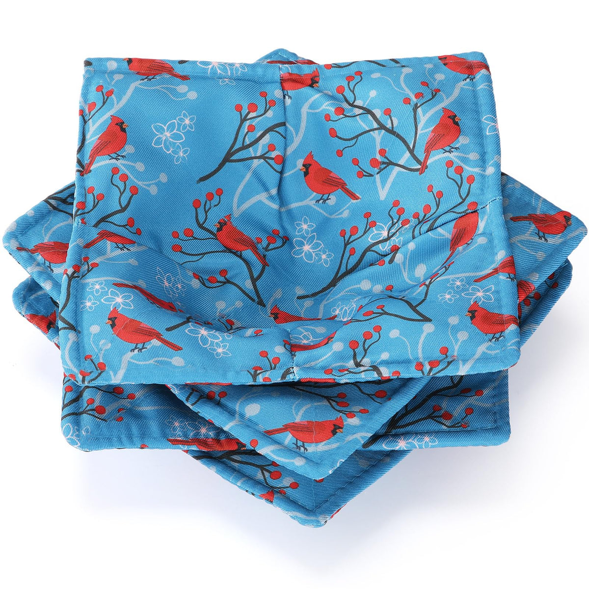 Cunhill 4 Pcs Cotton Microwave Bowl Cozy,Blue,Dog Style