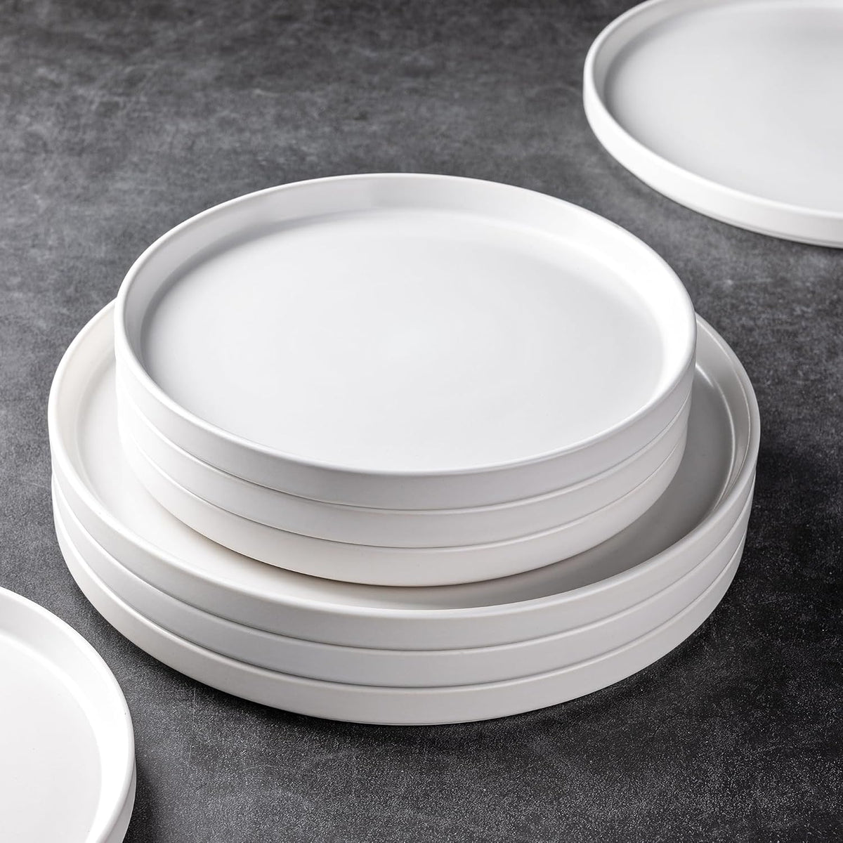 AmorArc Ceramic Dinner Plates Set of 6,10.0 Inch Matte Stoneware Plates Set