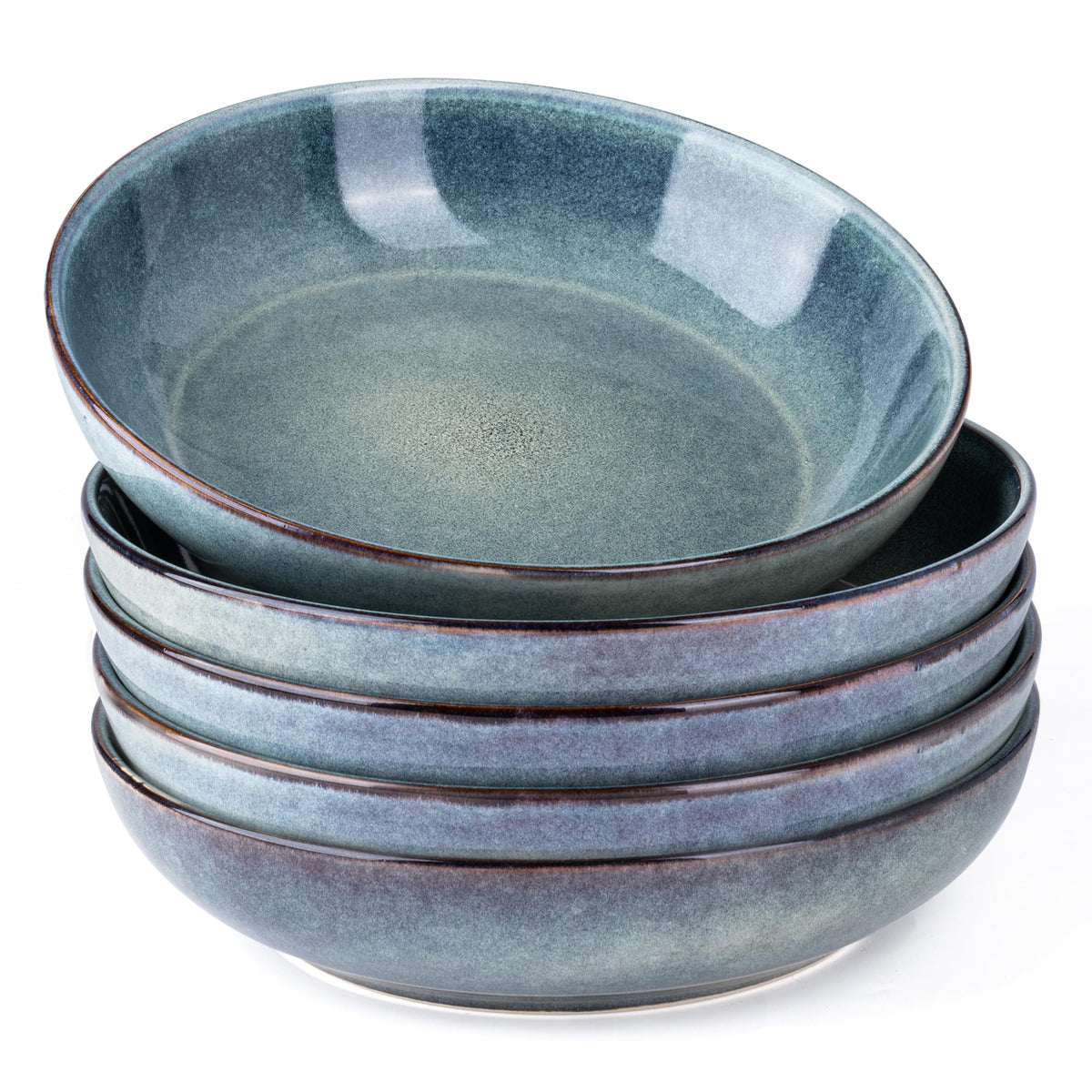 AmorArc 8.5’’ Ceramic Pasta Bowls Set of 4, 36oz Large Stoneware Bowls Set