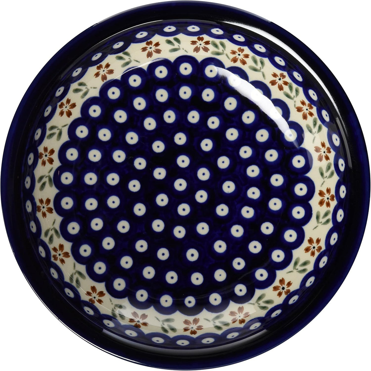 Polmedia Polish Pottery Pasta Bowl 9-inch UNIKAT - Country Rooster Pattern Handmade in Boleslawiec Poland + Certificate of Authenticity