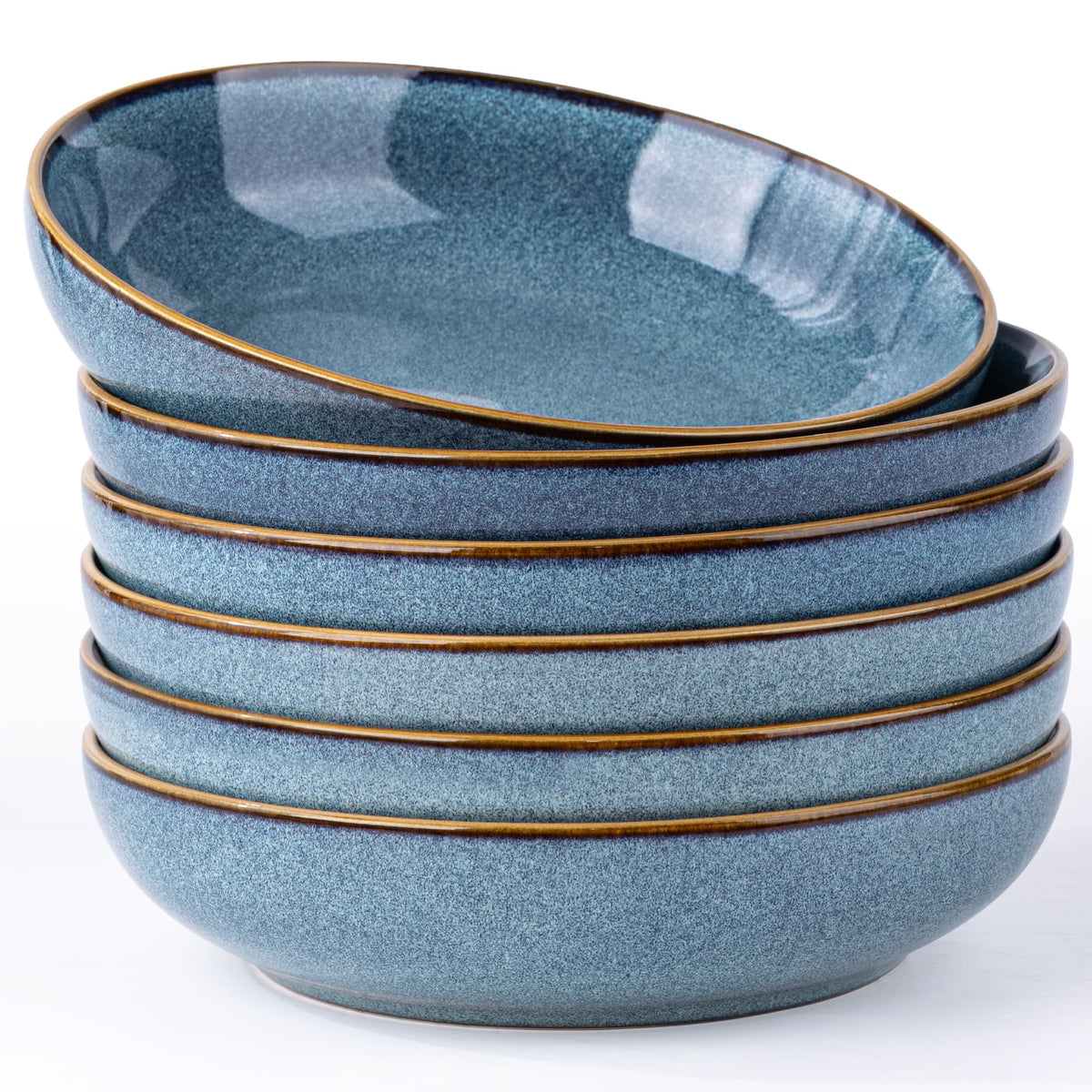 AmorArc 8.5’’ Ceramic Pasta Bowls Set of 4, 36oz Large Stoneware Bowls Set