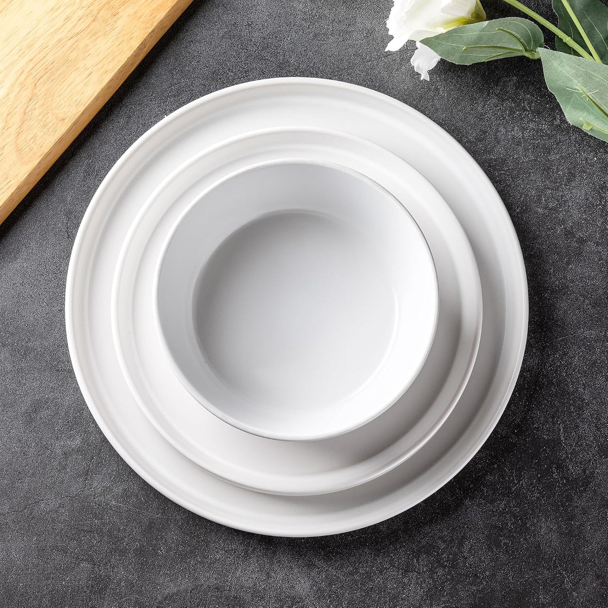 AmorArc Ceramic Dinner Plates Set of 6,10.0 Inch Matte Stoneware Plates Set