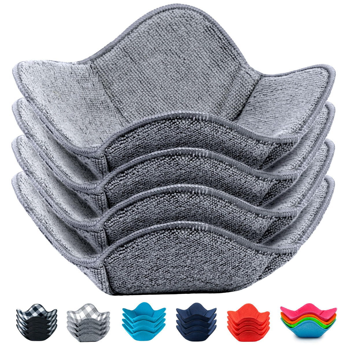 Aticca Microwave Bowl Cozy Holders, Heat Proof, Beige Multicolor 4-Pack