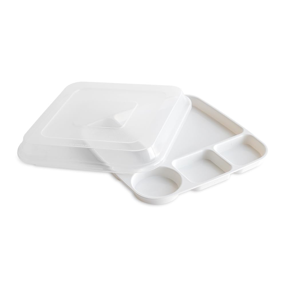Nordic Ware 10-Inch Meal Plate, Set of 2, White, Microwave Safe Polypropylene