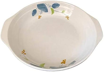 Lucky Star Melamine Round Soup Deep Plate Dish with 2 Side-Handle, 8-3/4” X 7-7/8” X 1-3/4” H or 9-7/8" X 8-7/8” X 2” H, IM Series (12, 9-7/8" X 8-7/8” X 2” H (Capacity: 38 oz))